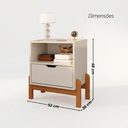 Ver imagem 4 de Mesa de Cabeceira 1 Gaveta 1 Nicho Antares Bege