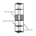 Ver imagem 2 de Conjunto Sala Industrial Rack, Aparador e Estante Preto P1027 P1023 P1021