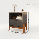 Ver imagem 4 de Mesa de Cabeceira 1 Gaveta 1 Nicho Antares Cinza