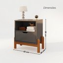 Ver imagem 4 de Mesa de Cabeceira 1 Gaveta 1 Nicho Antares Cinza