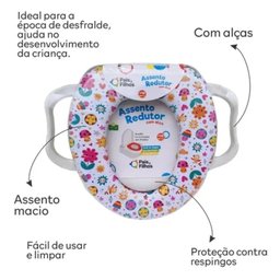 REDUTOR ASSENTO MACIO VASO SANITARIO INFANTIL BEBE COM ALÇA 24661 PAIS E FILHOS - AZUL BALAO - 2