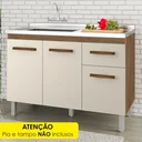 Ver imagem 2 de Balcao sem Tampo para Pia 120cm 9430 Savana Off White Mobbs