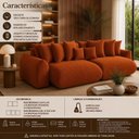 Ver imagem 7 de Sofá Retrátil 5 Lugares Veludo Armani 2,70 Mts Terracota