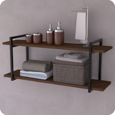 Prateleira Estilo Industrial Banheiro Parede Gnd Pm 80cm