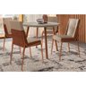 Sala de Jantar Completa Stellar 1599 Aço C- Tampo Madeirado 100cm e 4 Cadeiras Hug Rose-petra - - 1