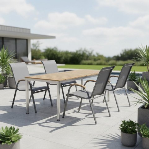 Conjunto 4 Cadeiras Area Externa Empilhaveis Pipa Fratini