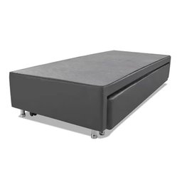 Cama Box Bicama Auxiliar Solteiro Corino Espuma 8cm 40x88x188 Cinza - 2