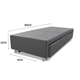 Cama Box Bicama Auxiliar Solteiro Corino Espuma 8cm 40x88x188 Cinza - 3