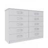 Cômoda 10 Gavetas Austin Evidência Móveis Branca - 1