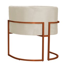 Poltrona Decorativa Luana Base em Metal Bronze Veludo Cores - Ds Estofados Poltrona Luana Bege - 5