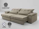 Ver imagem 4 de Sofá Retrátil e Reclinável com Molas Ensacadas e Carregador Usb Colosso 2,30m Veludocristal Fendi