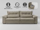 Ver imagem 5 de Sofá Retrátil e Reclinável com Molas Ensacadas e Carregador Usb Colosso 2,30m Veludocristal Fendi