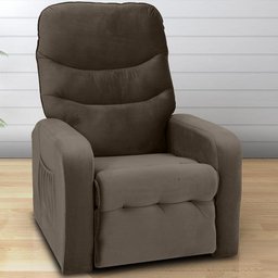 Poltrona Reclinável Punto em Veludo Marrom - 1