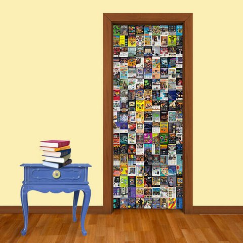 Adesivo de Porta Games Retro Arte Destaque P - 0,73 X 2.13 Metros