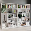 Ver imagem 1 de Kit 2 Estante para Livros 180CMX240CM 4 Prateleiras Seattle Yescasa Branco
