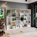 Ver imagem 5 de Kit 2 Estante para Livros 180cmx240cm 4 Prateleiras Seattle Yescasa