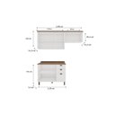 Ver imagem 3 de Cozinha Compacta Modulada com Tampo 6 Portas 3 Gavetas Iluminata Branco/Fosco