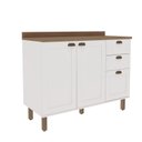 Ver imagem 4 de Cozinha Compacta Modulada com Tampo 6 Portas 3 Gavetas Iluminata Branco/Fosco