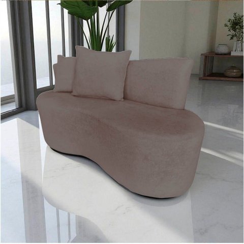 Namoradeira Sofá 2 Lugares Yara Orgânica Suede Capuccino