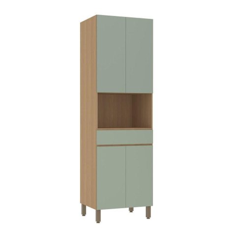 Paneleiro 70cm 4 Portas e 1 Gaveta com Espaço para Micro-ond Freijó-verde Jade