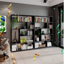 Ver imagem 5 de Kit 2 Estante para Livros 180CMX240CM 4 Prateleiras Seattle Yescasa Preto