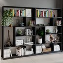Ver imagem 1 de Kit 2 Estante para Livros 180CMX240CM 4 Prateleiras Seattle Yescasa Preto