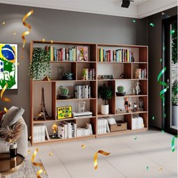 Kit 2 Estante para Livros 180cmx240cm 4 Prateleiras Seattle Yescasa - 5