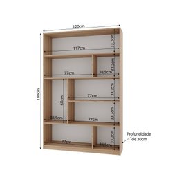 Kit 2 Estante para Livros 180cmx240cm 4 Prateleiras Seattle Yescasa - 3