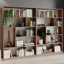 Ver imagem 3 de Kit 2 Estante para Livros 180CMX240CM 4 Prateleiras Seattle Yescasa Marrom/Amadeirado Montana