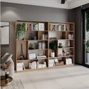 Ver imagem 1 de Kit 2 Estante para Livros 180CMX240CM 4 Prateleiras Seattle Yescasa Marrom/Amadeirado Montana