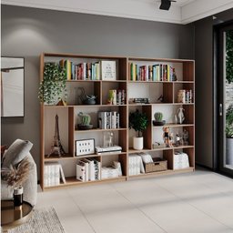 Kit 2 Estante para Livros 180cmx240cm 4 Prateleiras Seattle Yescasa - 2