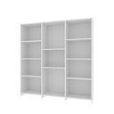 Ver imagem 2 de Kit 2 Estantes Livreiro Multiuso 7 Prateleiras 11 Nichos London 137,5x272cm Branco Yescasa