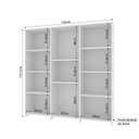 Ver imagem 3 de Kit 2 Estantes Livreiro Multiuso 7 Prateleiras 11 Nichos London 137,5x272cm Branco Yescasa
