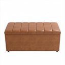 Ver mais imagens de Kit Cabeceira e Cama com Baú Carla Queen 160cm Corino Caramelo Click Home