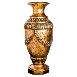 Ânfora Vaso Guirlanda Decorativo para Casa Sala Hall de Entrada Dourado - 150x47x50cm
