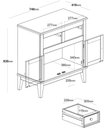 Ver imagem 3 de Buffet Antoine 2 Portas e 2 Gavetas Azul Petróleo 74cm - 67858