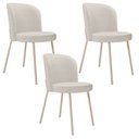 Ver imagem 1 de Kit 3 Cadeiras Sala de Jantar Estofada Gavi Arena L02 Linho Cru - Lyam Decor