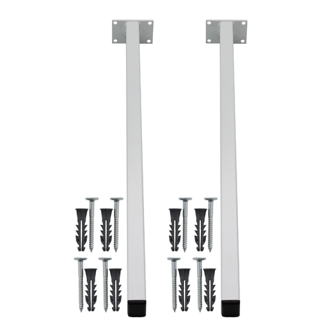 Suporte Mão Francesa 2 Un 50cm Branco Grapa de Parafusar Parede Granito Pia Banheiro Fixar Mármore