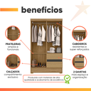 Ver imagem 4 de Guarda Roupas Solteiro 4 Portas 2 Gavetas Atacama / Grafite Coimbra Aramóveis