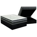 Ver imagem 1 de Cama Box Baú Casal: Colchão Molas Orthoflex Bonnel Venezia + Base CRC Suede Black(138x188)