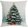 Kit 2 Almofadas Decorativa Árvore de Natal Xadrez Vermelha 43cmx43cm - 2