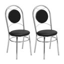 Ver imagem 3 de Conjunto 2 Cadeiras para Cozinha Cromado/Preto