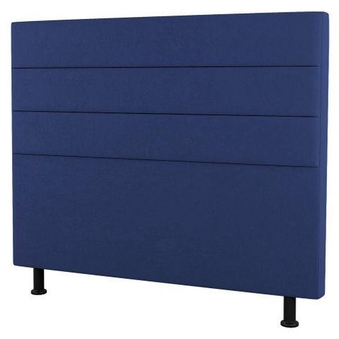 Cabeceira Casal Malik 140cm Suede Azul