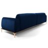 Sofá 300cm 5 Lugares Chaise Direito Pés Gold Azul Marinho - 5
