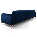 Ver imagem 5 de Sofá 300cm 5 Lugares Chaise Direito Pés Gold Azul Marinho