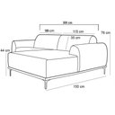 Ver imagem 4 de Sofá 300cm 5 Lugares Chaise Direito Pés Gold Azul Marinho