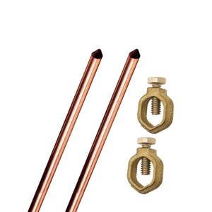 Kit 2haste Aterramento Cobre 1/2x2,0mts 10mm + 2 Conectores