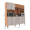 Ver imagem 4 de Cozinha Compacta Emilia 7 Portas 3 Gavetas Ripado Freijó/fumê - Jcarvalho