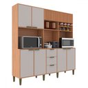 Ver imagem 2 de Cozinha Compacta Emilia 7 Portas 3 Gavetas Ripado Freijó/fumê - Jcarvalho