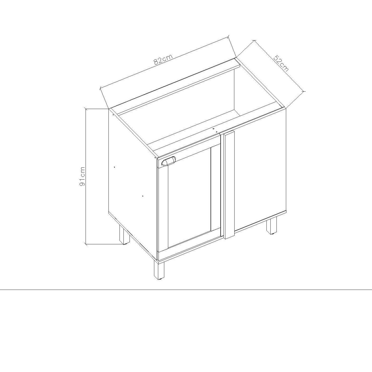 Balcão de Canto para Cozinha 1 Porta sem Tampo Iluminata  - 4